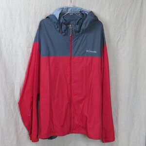 Columbia Sportswear Full Zip Hooded Rain Jacket SIZE 6X Red Gray